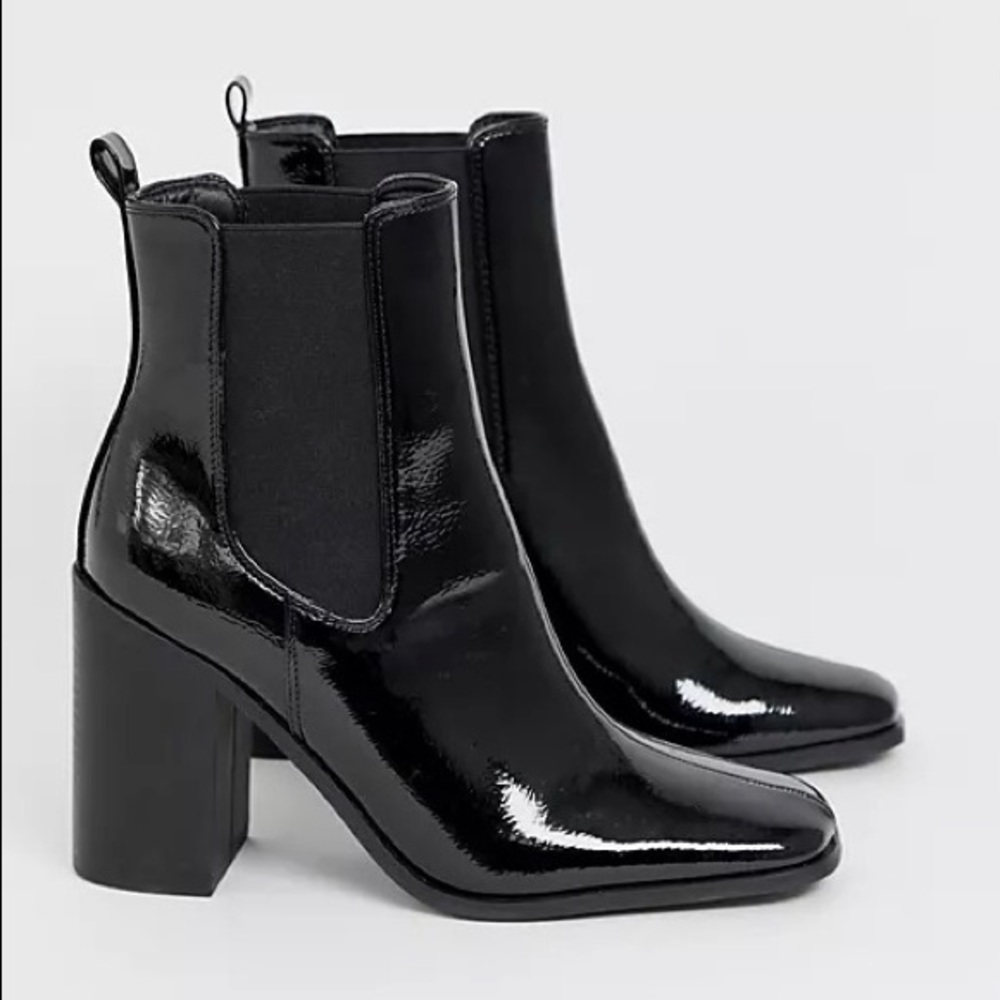 ASOS black patent Chelsea boot